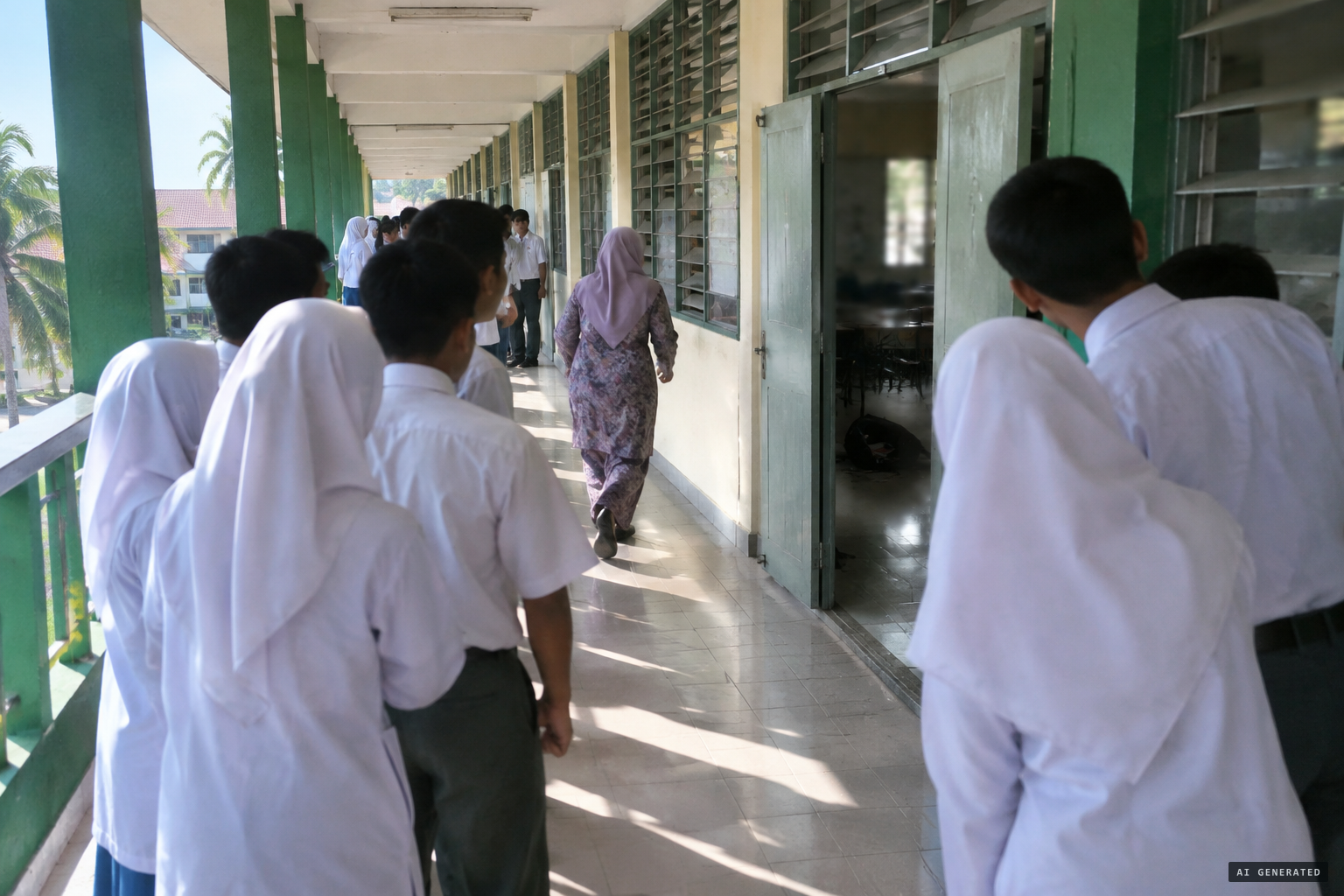 Girls start screaming and the hysteria spreads from class to class