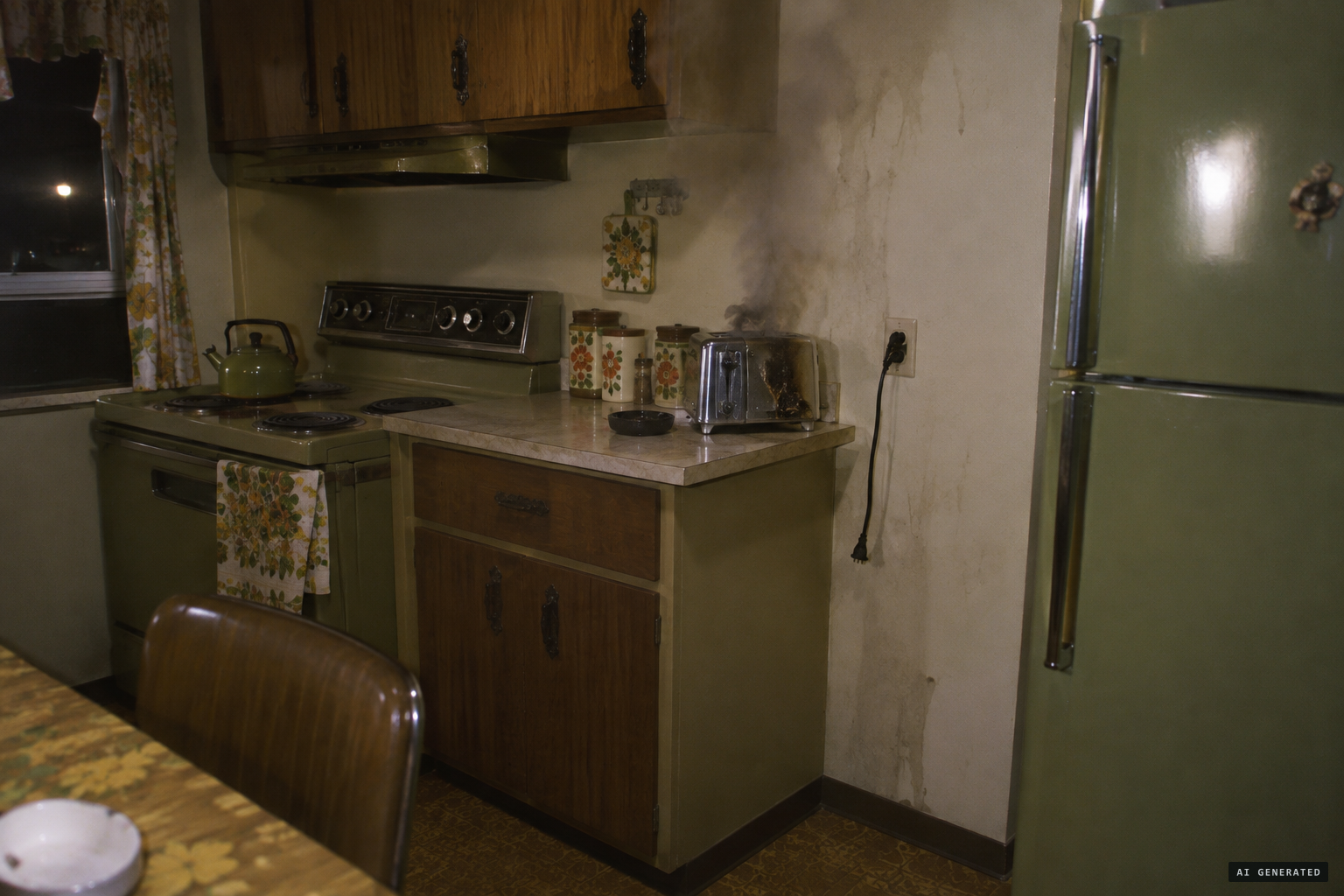 Unplugged appliances catch fire and stains seep through fresh paint.