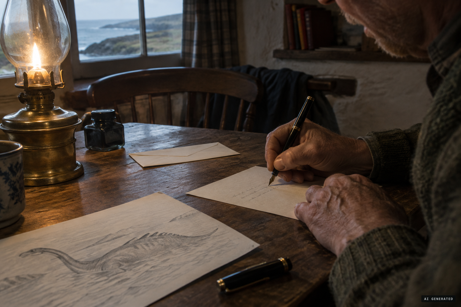 Geddes writes his account and sketches the animal for Dr Maurice Burton