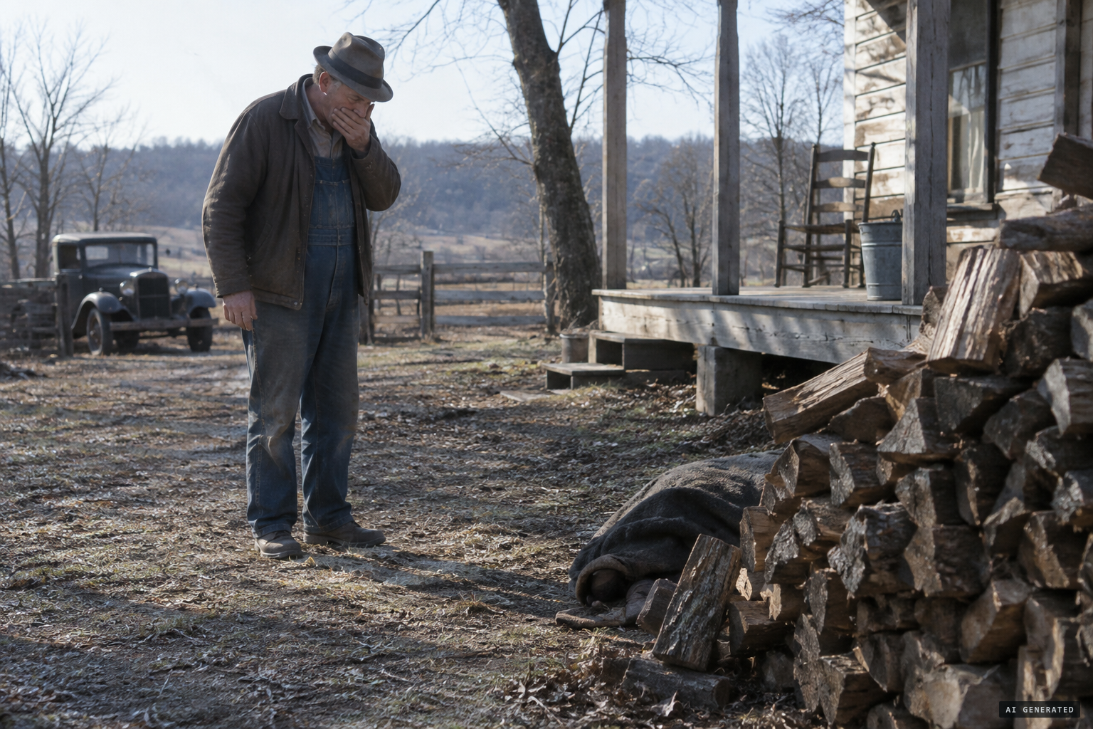 Frank Cobb finds only the head and shoulders of a German shepherd