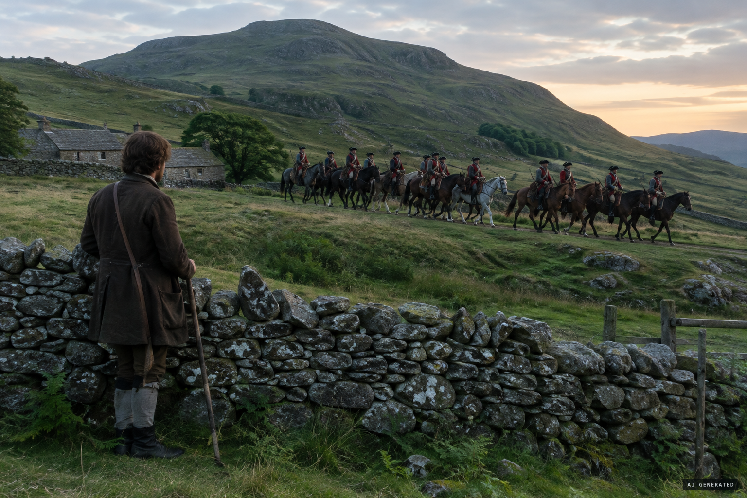 Stricket sees a troop of horsemen riding in close ranks on Southerfell-side