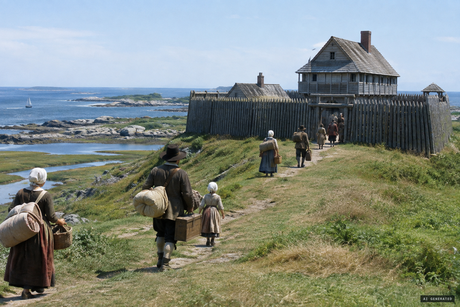 Gloucester's fortified garrison house, where families could shelter in the summer of 1692