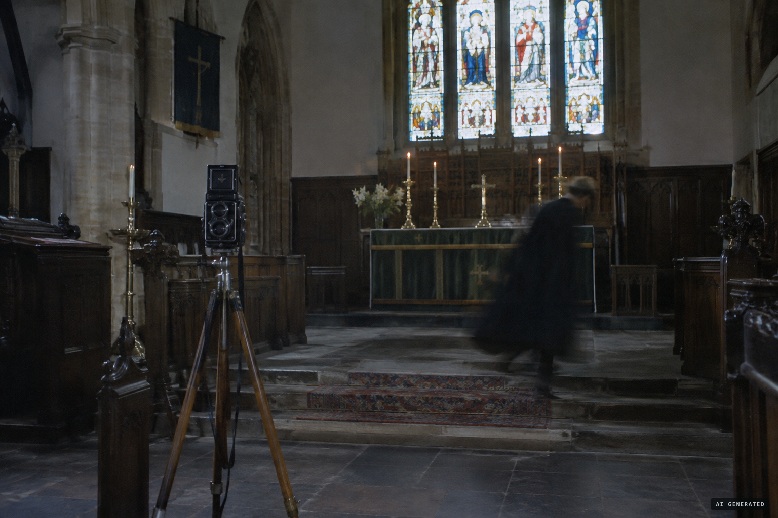 The sceptics' timed exposure: the 'ghost' simply walks off