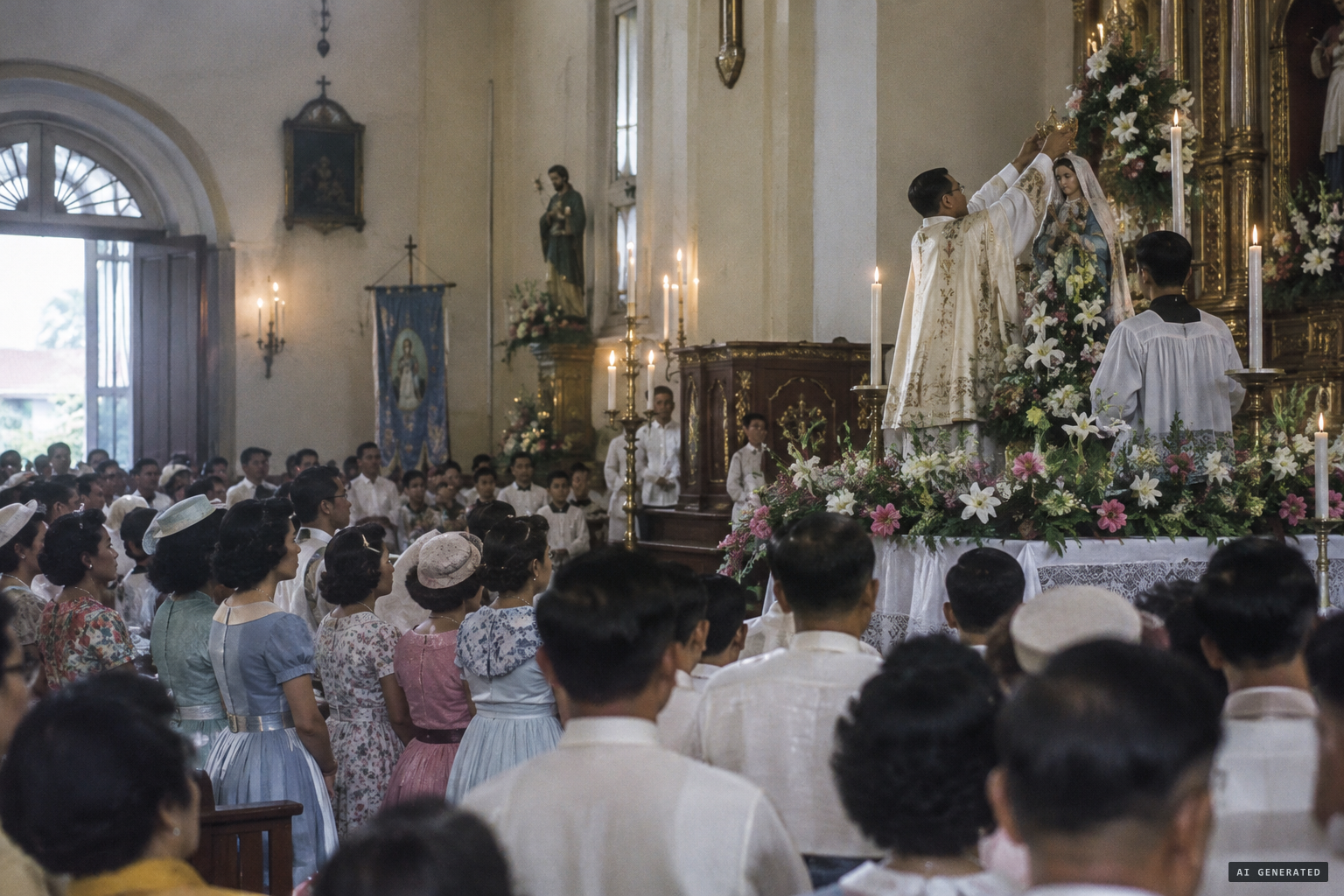 The image is crowned on 8 December 1954.