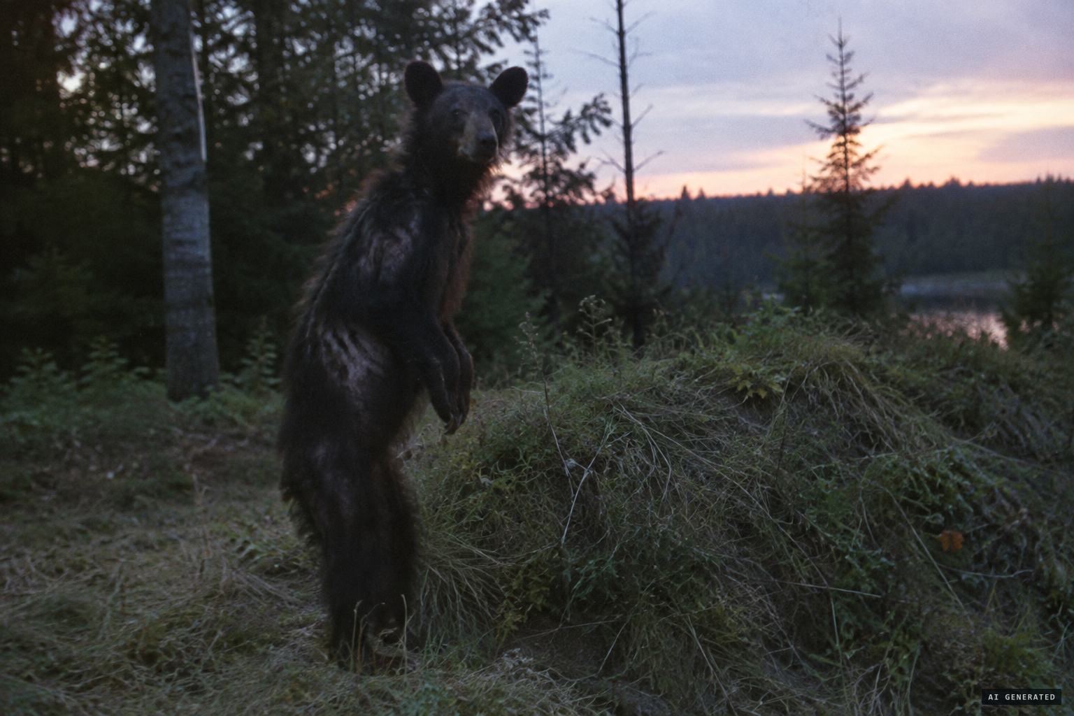 Naish's explanation: a mangy black bear standing upright