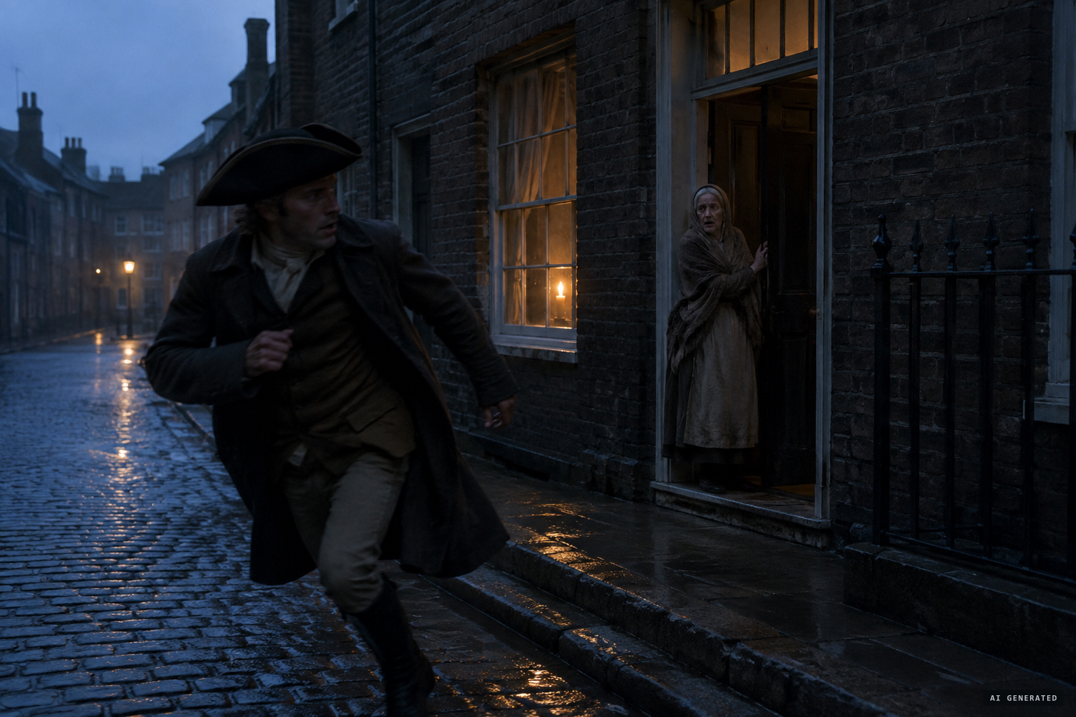 Richard Fowler flees in terror in the night