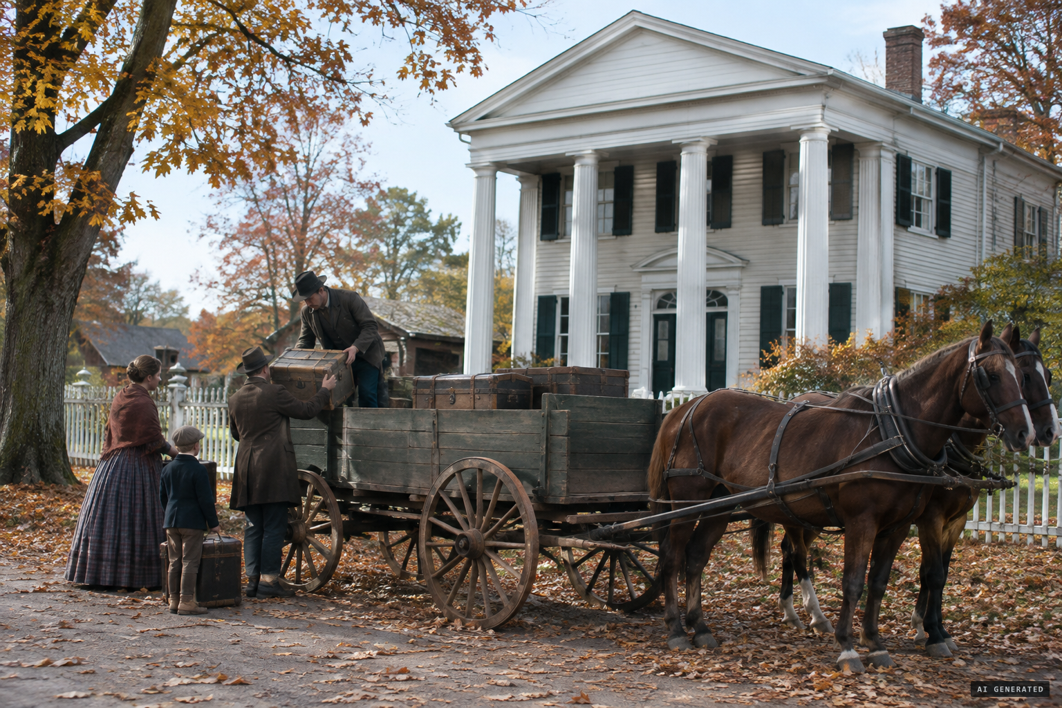 The family leaves for Philadelphia around 1 October 1850