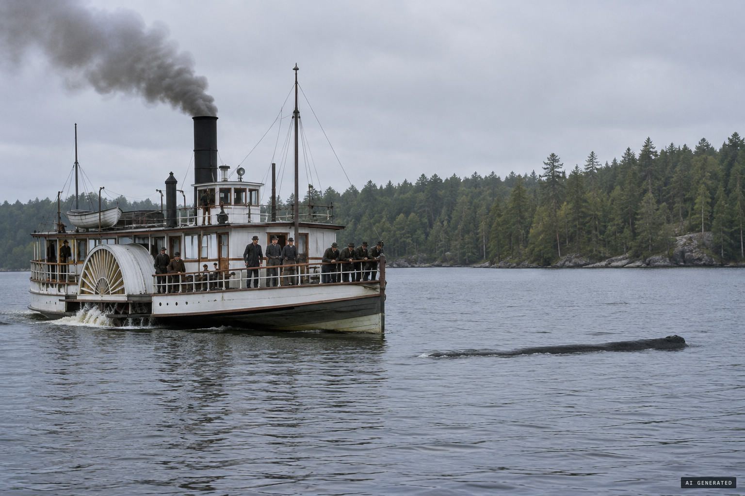 The steamer Coboconk, said to be the only one with the nerve to draw near