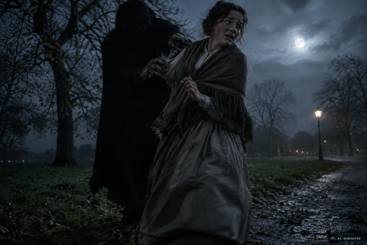 October 1837: a strange figure seizes Mary Stevens on Clapham Common