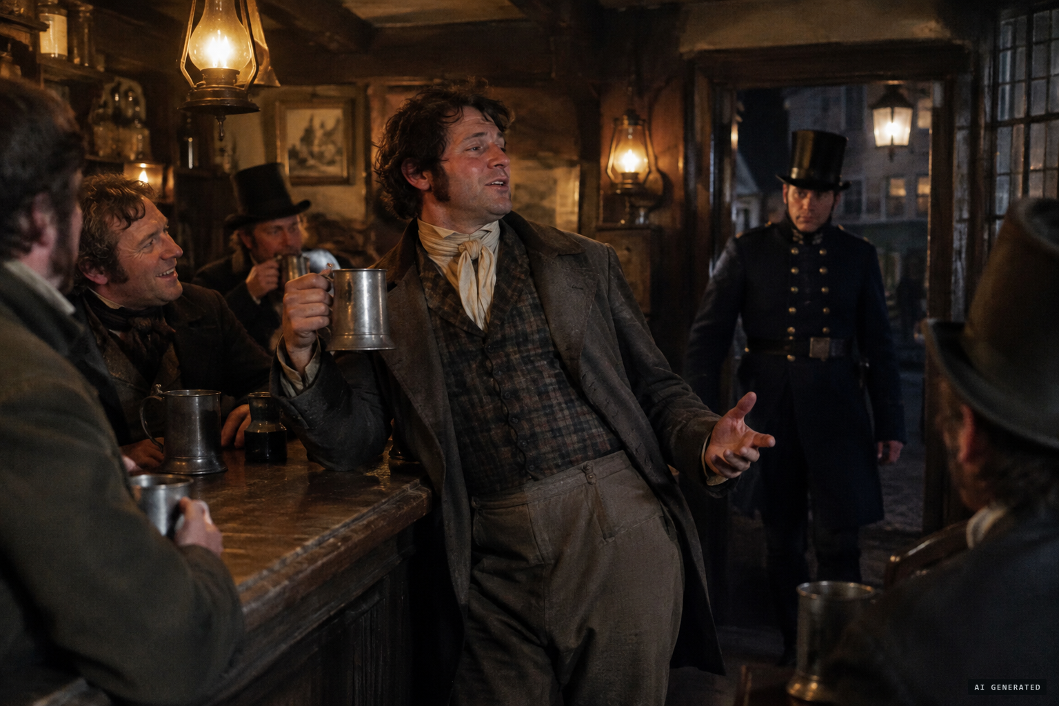 Officer James Lea arrests Thomas Millbank, who boasted he was Spring-heeled Jack