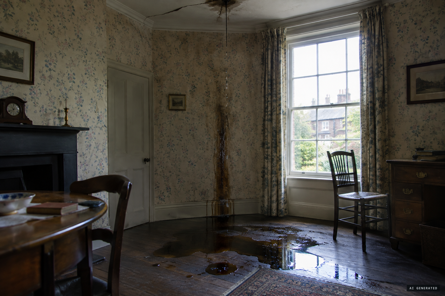 8 August 1919: liquids begin running from the walls and ceilings