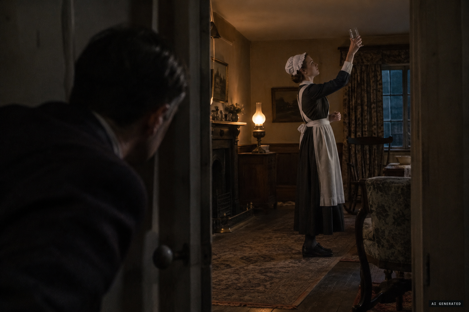 Illusionist Oswald Williams hides and watches