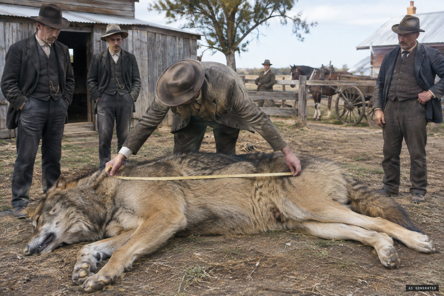 No tiger: an exceptionally large fawn-coloured wolf