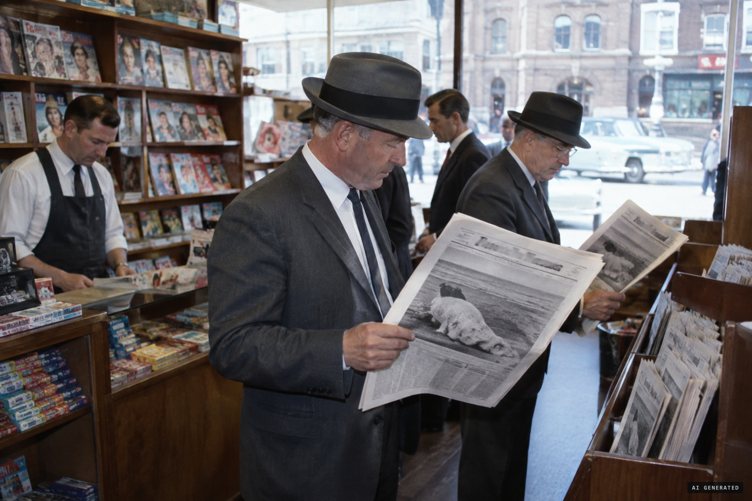 The Hobart Mercury puts the monster on its front page