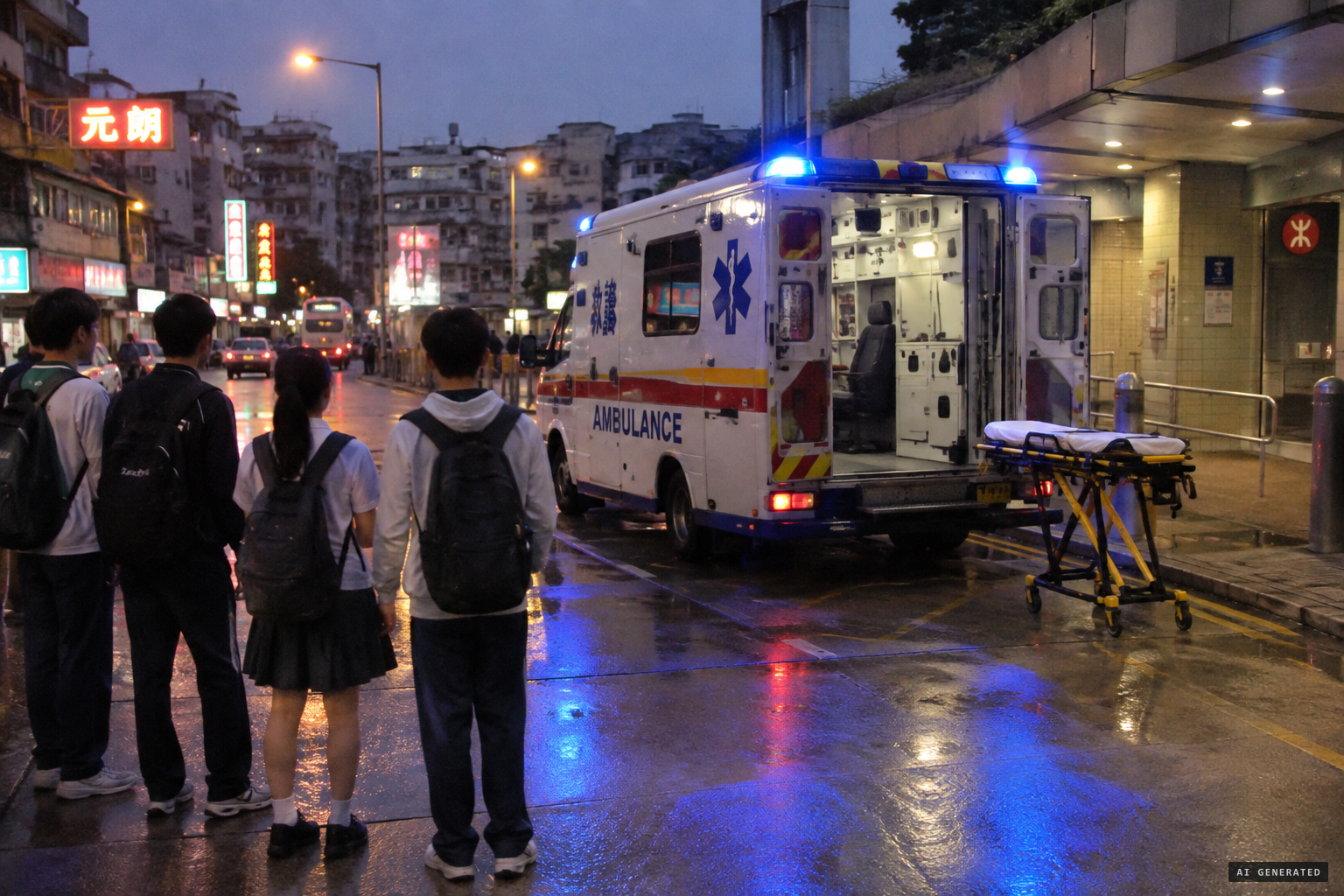 Ambulances take the girls to hospital