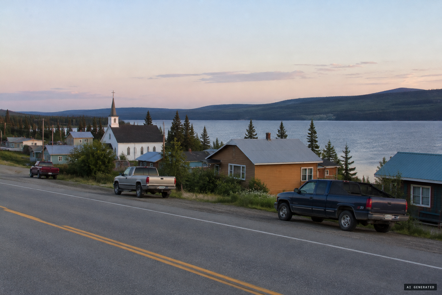 Teslin, a village on the Alaska Highway east of Whitehorse