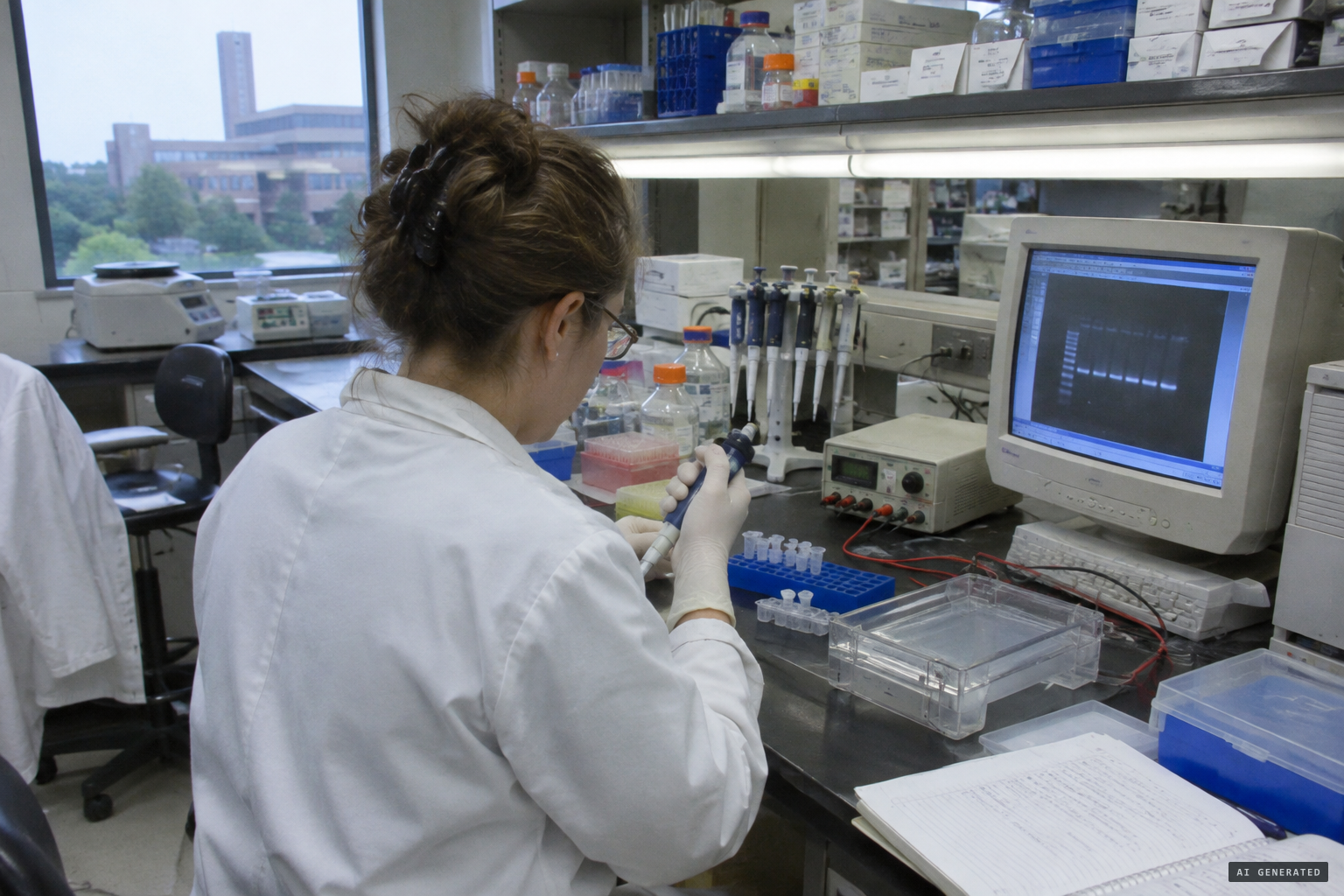 Geneticists at the University of Alberta test the degraded DNA
