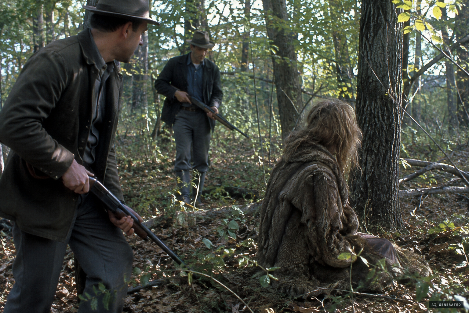 The posses find a confused woman with matted hair