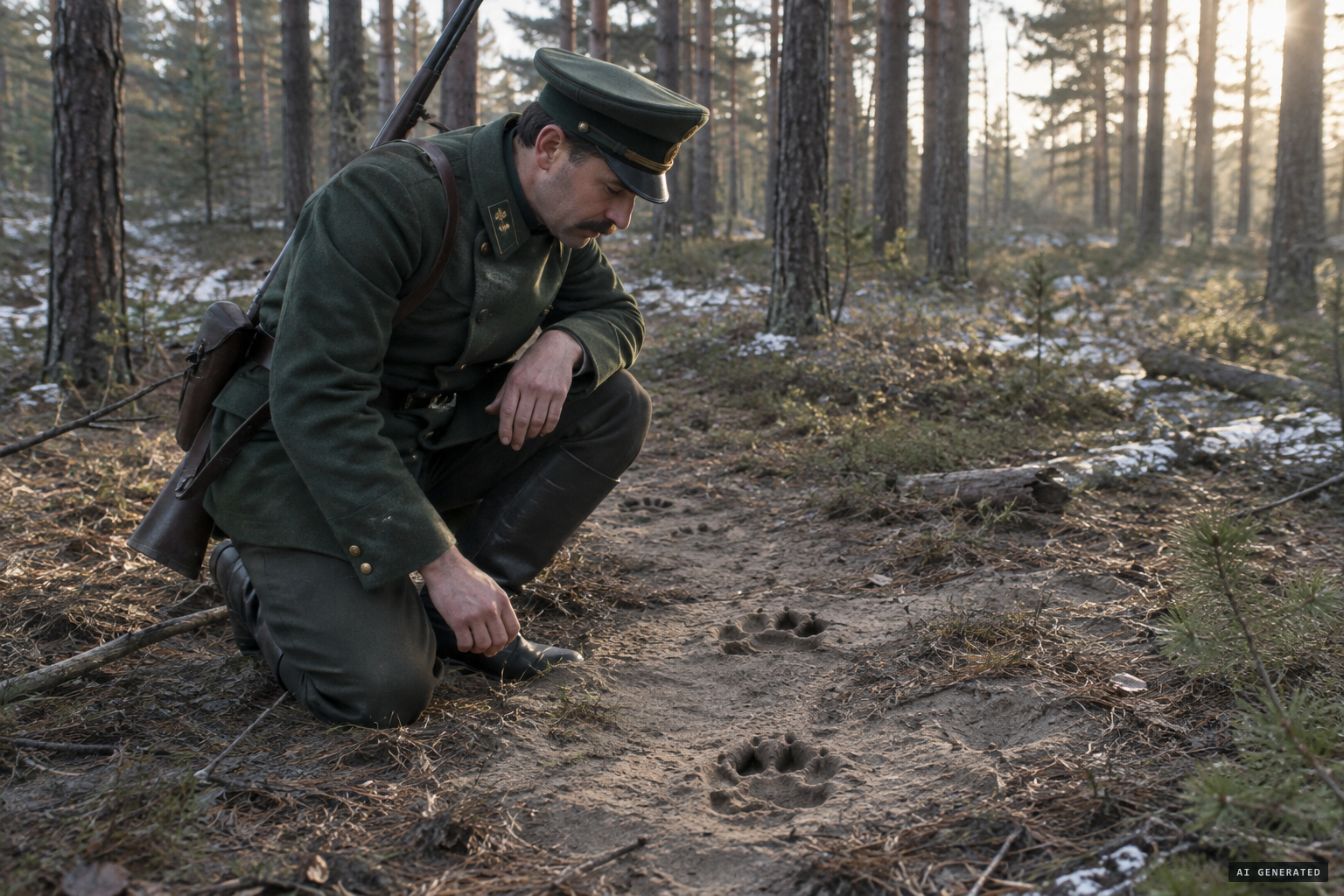District forester Dommel finds sure signs of the animal
