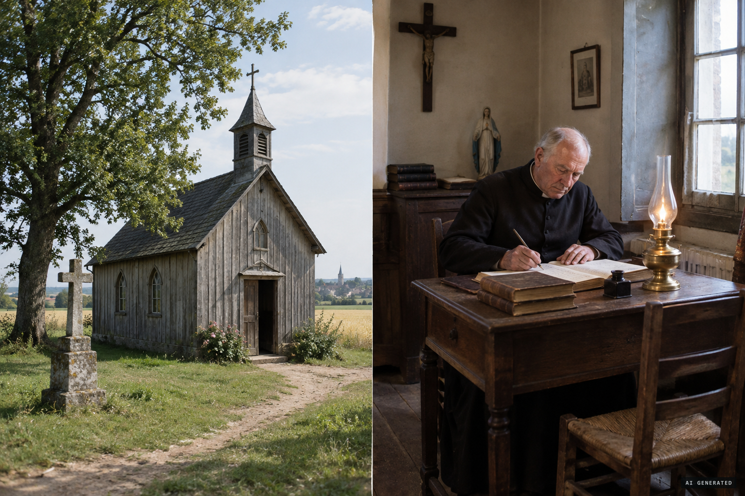 Abbé Guéroult records the events; the wooden chapel authorised in 1897
