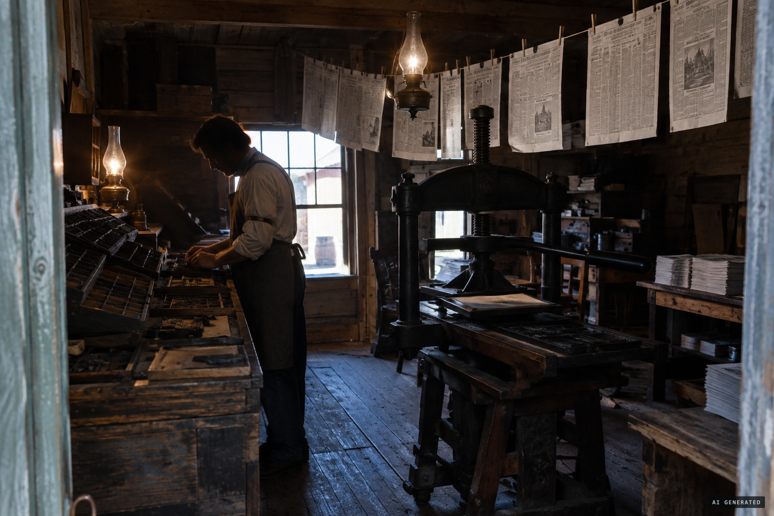 Frontier papers printed invented tall tales beside real news