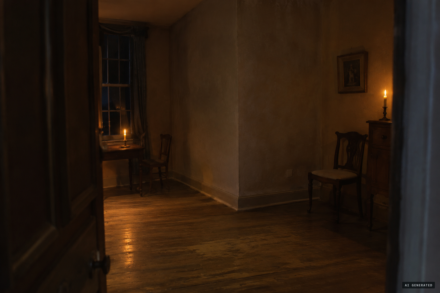 Footsteps of invisible feet, knocking and scratching at the dividing wall