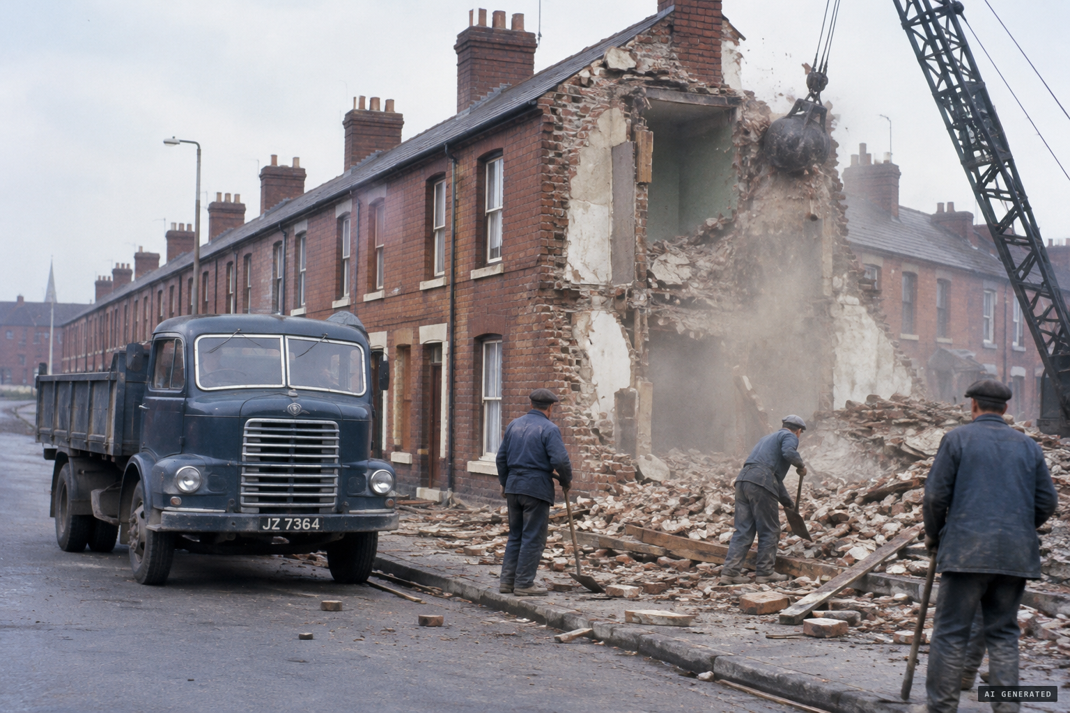 The Trinity Street houses demolished in 1964
