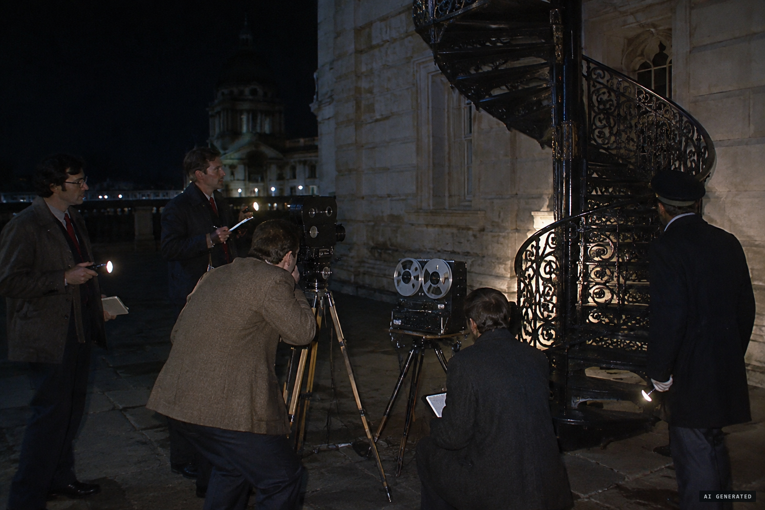 Ghost Club members hold an all-night vigil, 24 June 1967