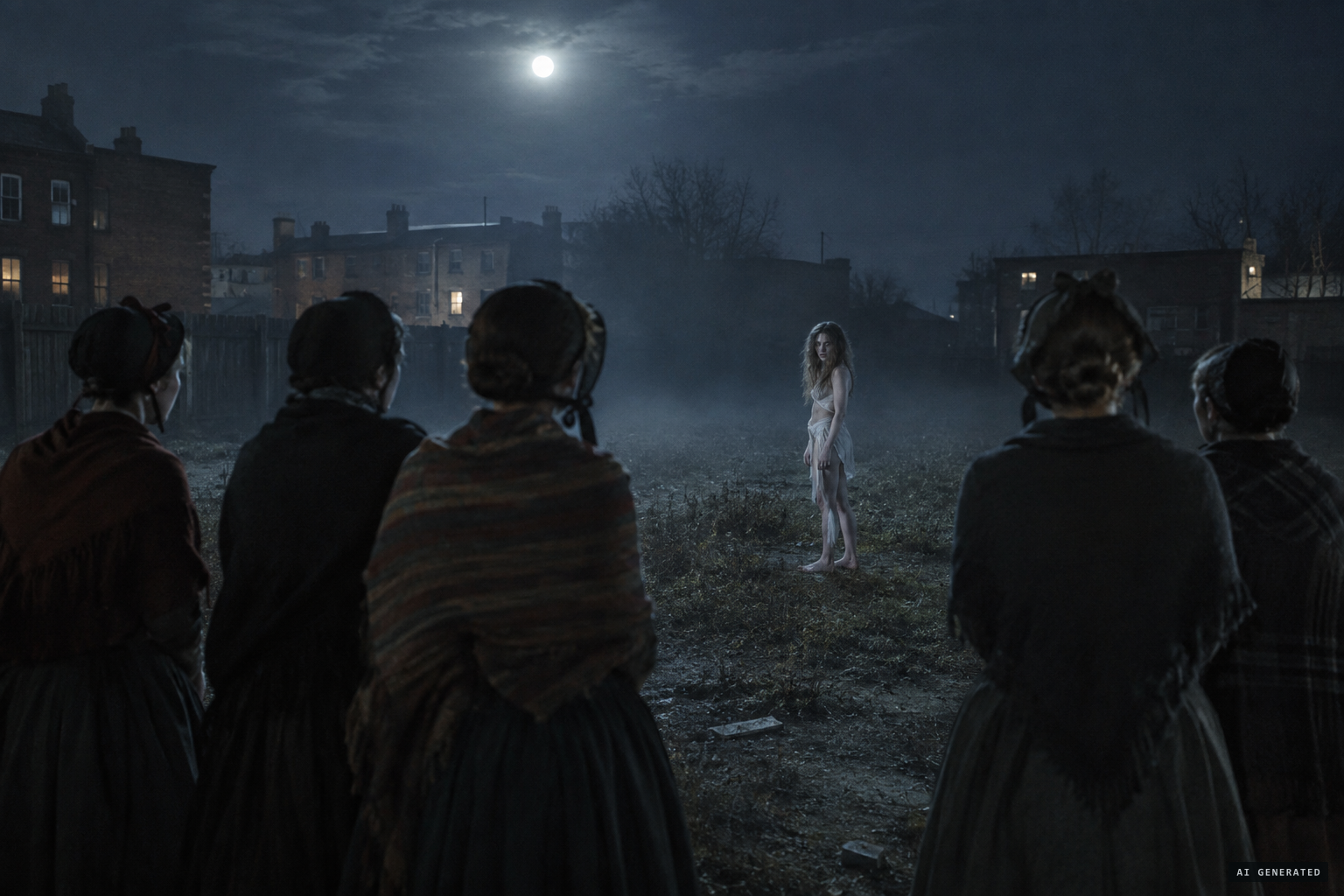 Five young women see the white, grim apparition