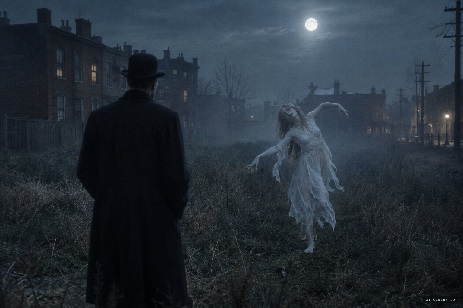 Peter Woelfel confronted by the spectre performing the serpentine dance