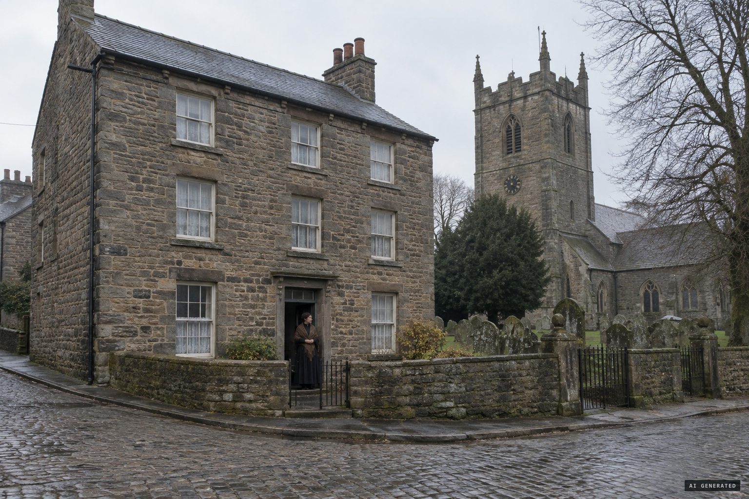 The old stone house on Church Street overlooking St Thomas's churchyard