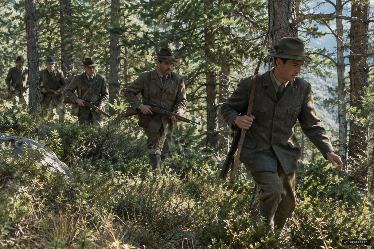 14 August 1946: 22 hunters beat the Finges forest and find nothing.