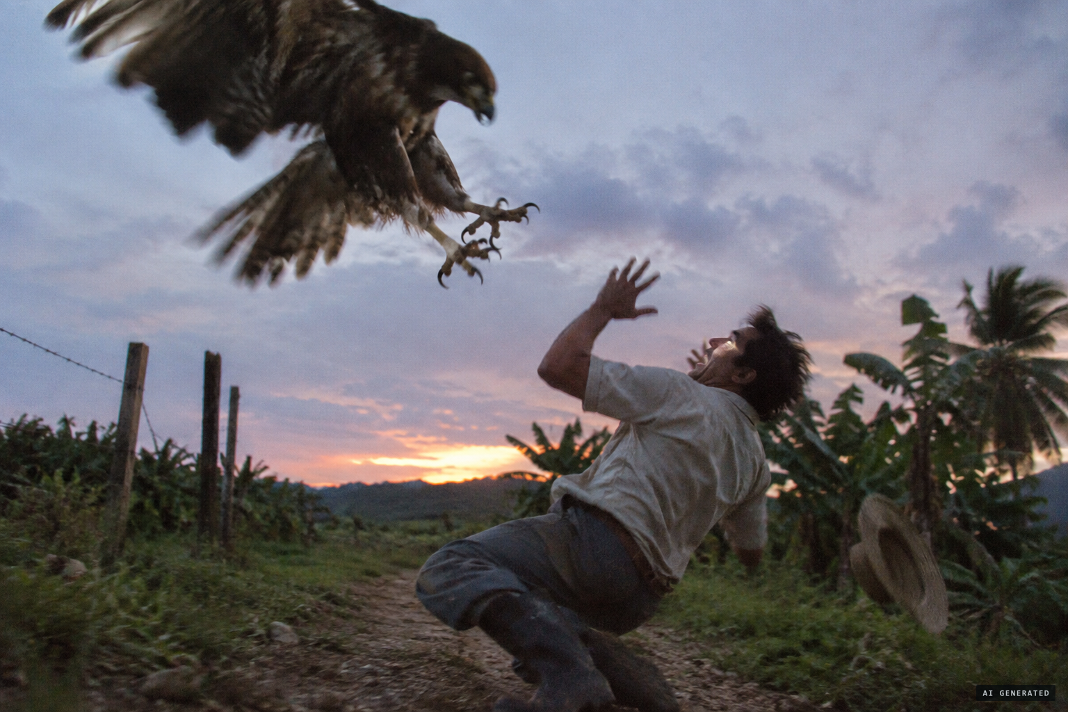 Juan Muñiz says a bird-like animal tried to carry him away
