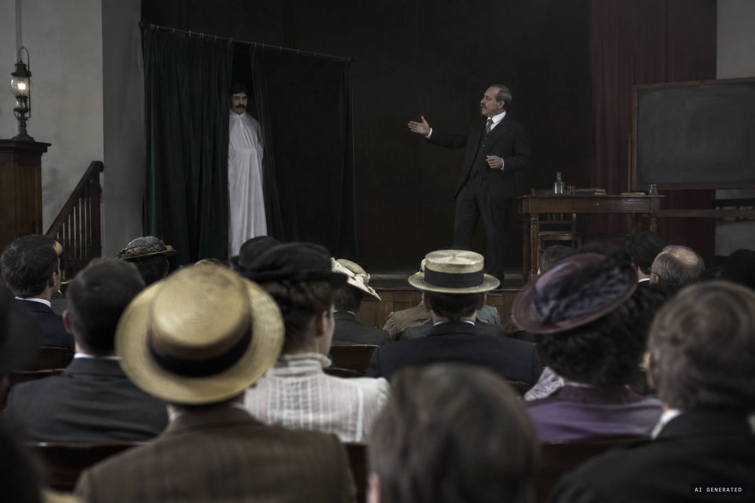 Areski restages the phantom at Dr Rouby's lecture