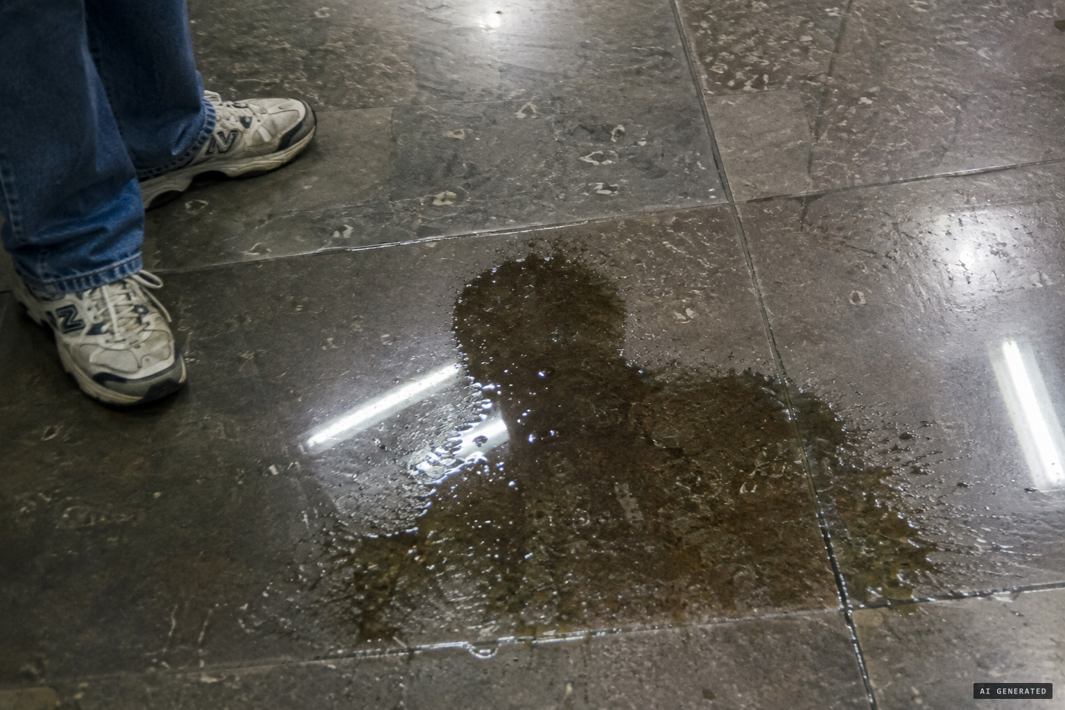 First the face appeared in the water stain