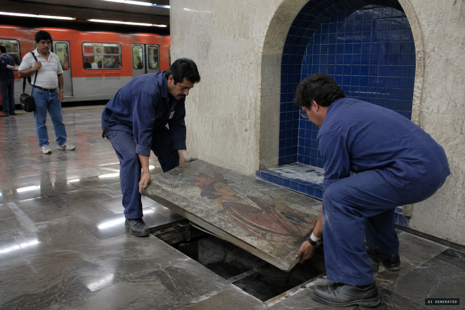 The Metro cuts out the section of floor bearing the image