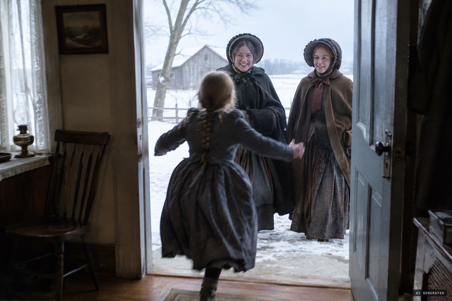 'There comes my ma and sister Nervie!'
