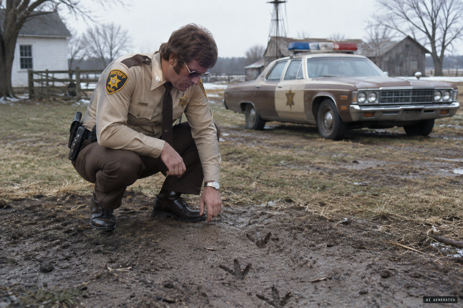 Deputies dismiss the Nero tracks as deer prints