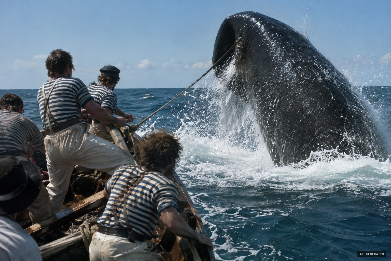 The whalers put a harpoon into something enormous