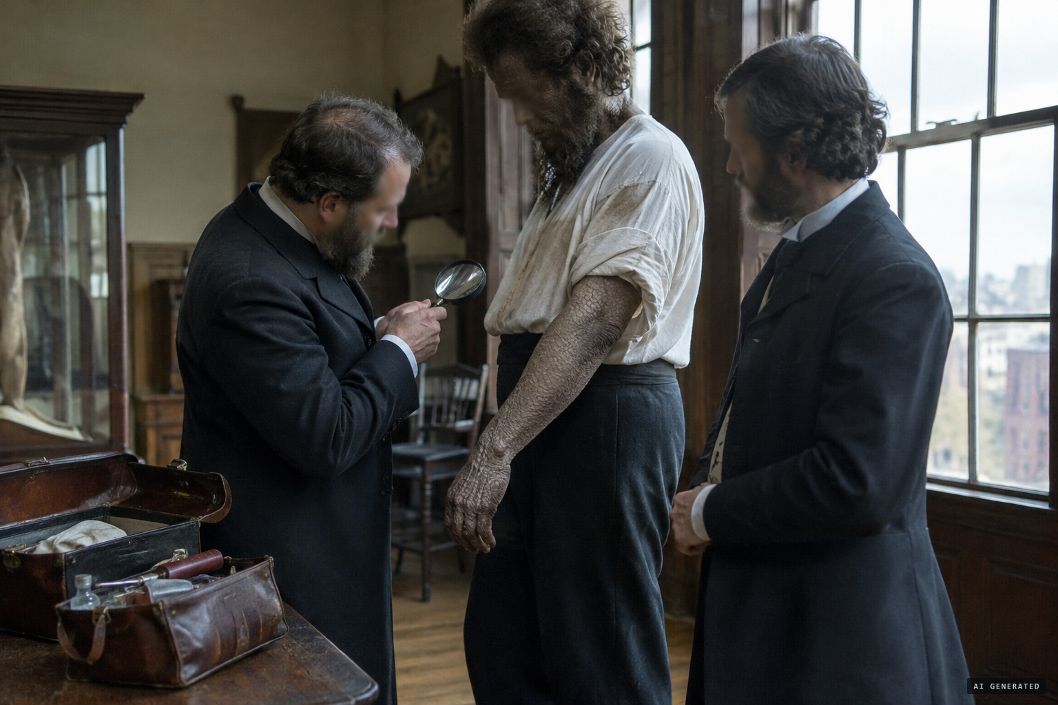 Dr. Blackburn and Dr. Brady examine him