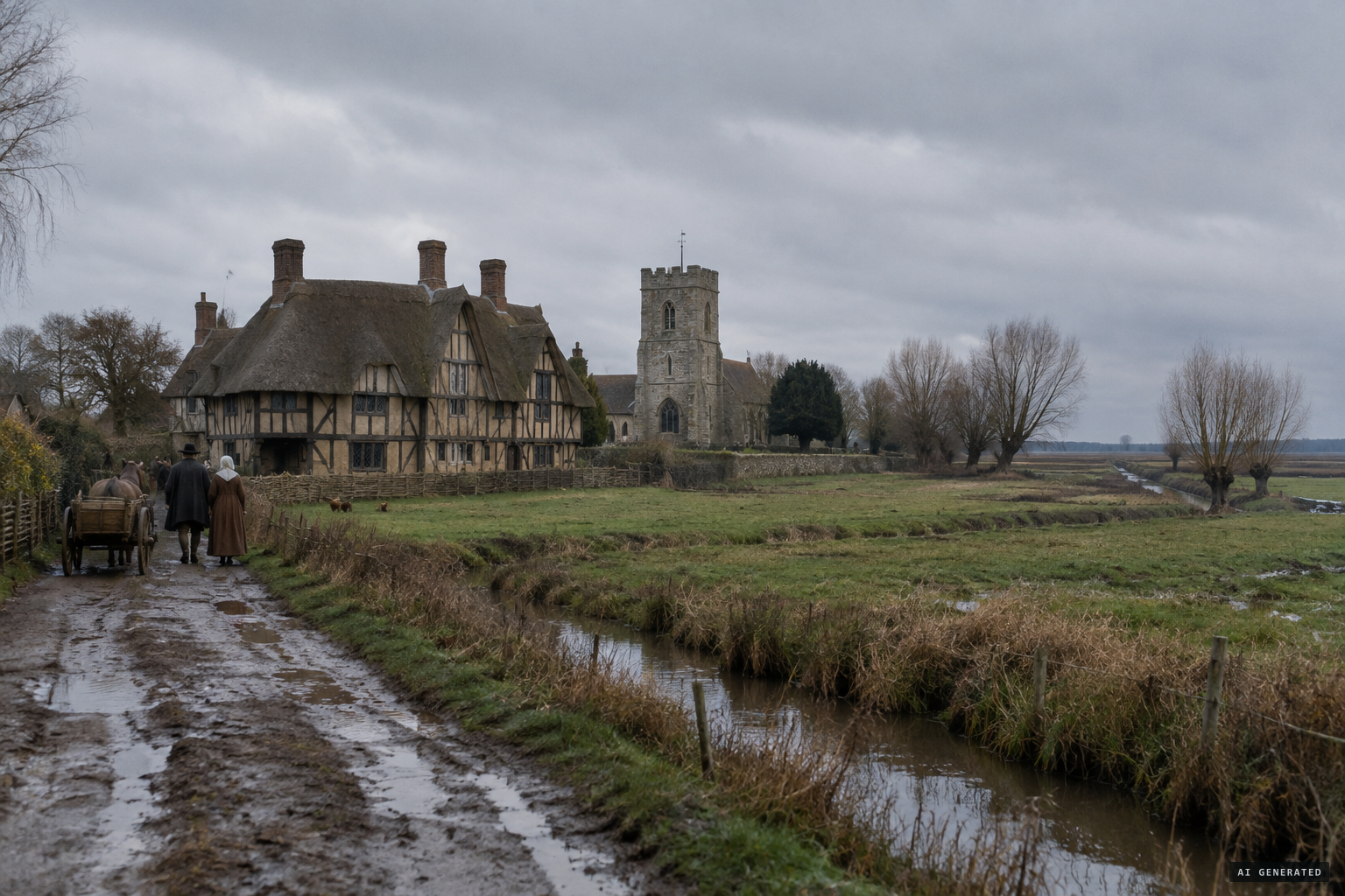 The Throckmorton manor house at Warboys in the Huntingdonshire Fens