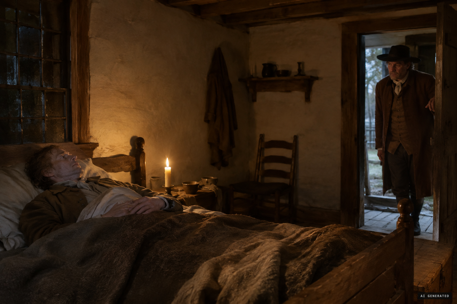 The dying stranger asks for a priest, and Livingston refuses