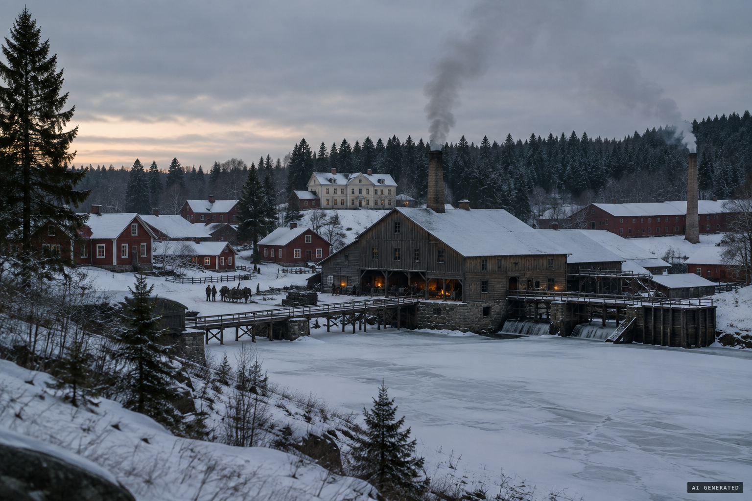 The ironworks village of Gysinge bruk, where three provinces meet