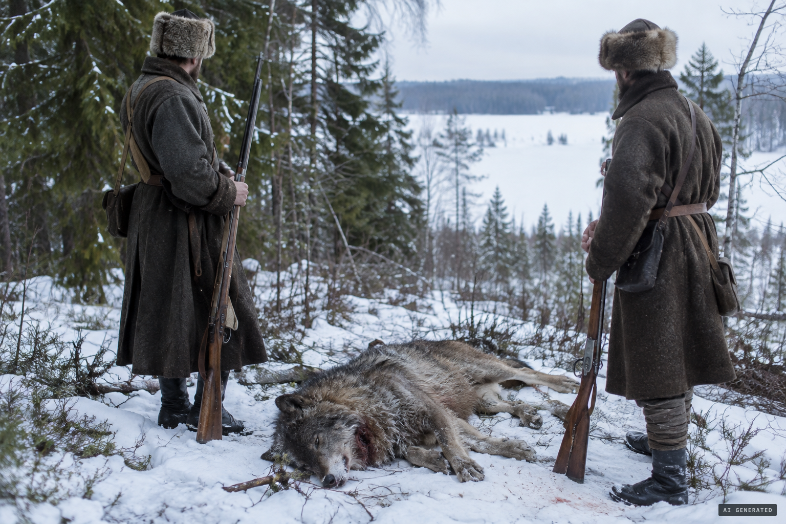A large she-wolf shot in Årsunda
