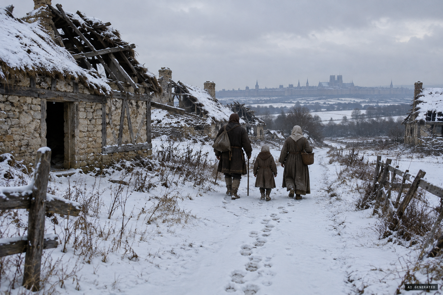 Abandoned villages and a hard winter around war-worn Paris