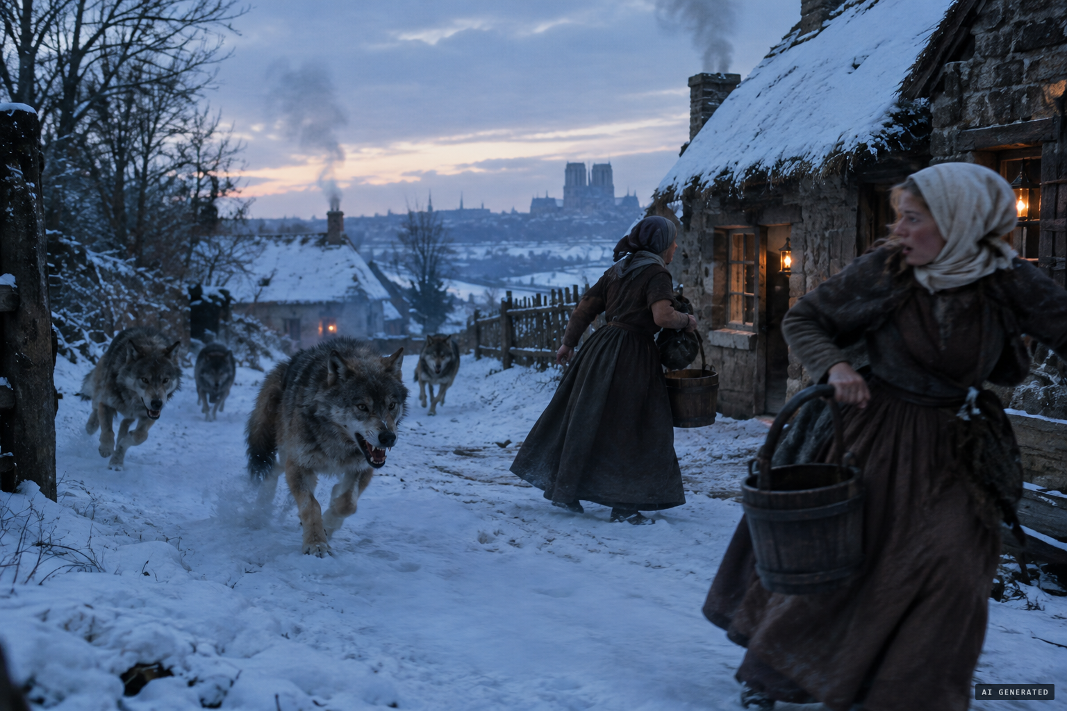 16 December: wolves suddenly strike and kill four housewives