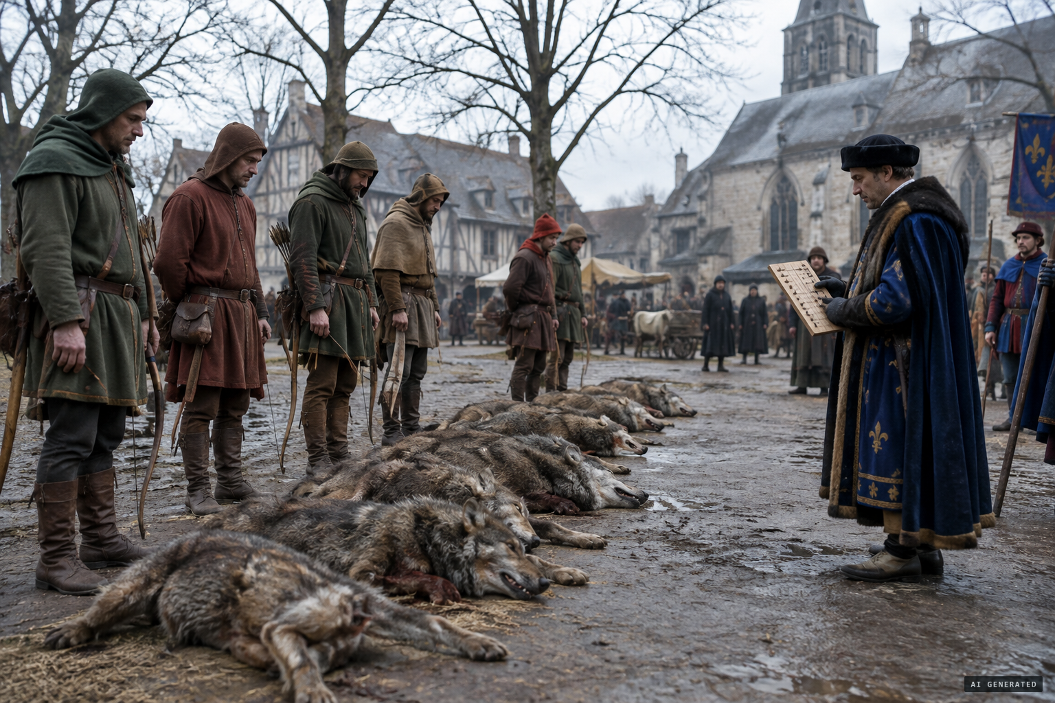 1461: wolves officially killed in the viscounty of Paris under Louis XI
