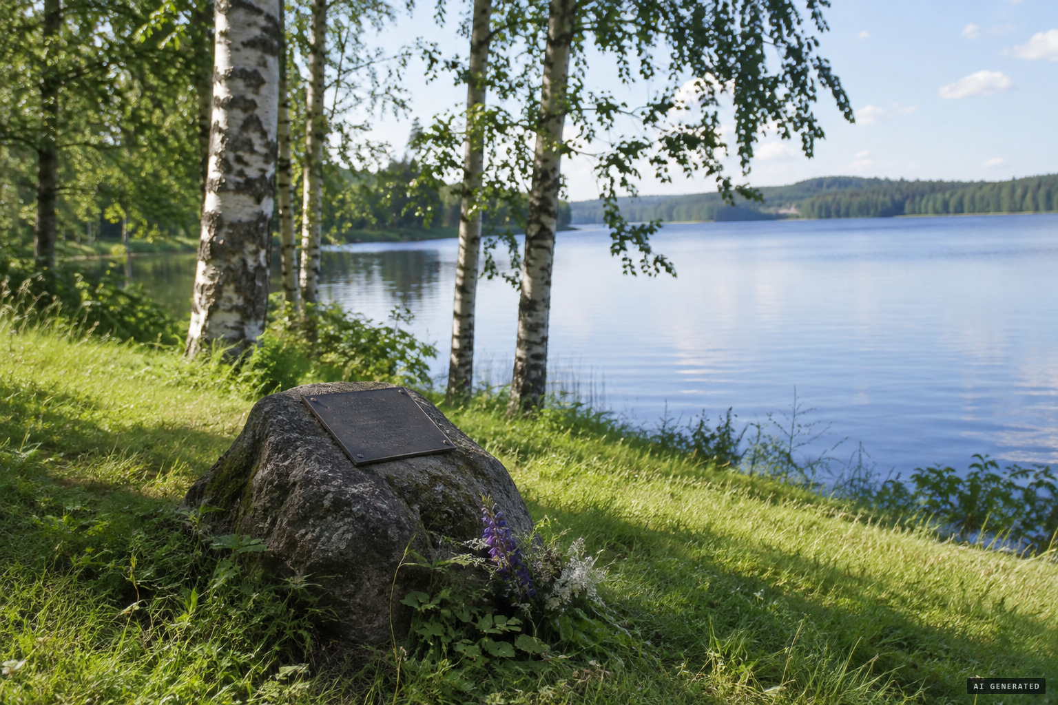 The memorial plaque put up by the City of Ylöjärvi in 2017