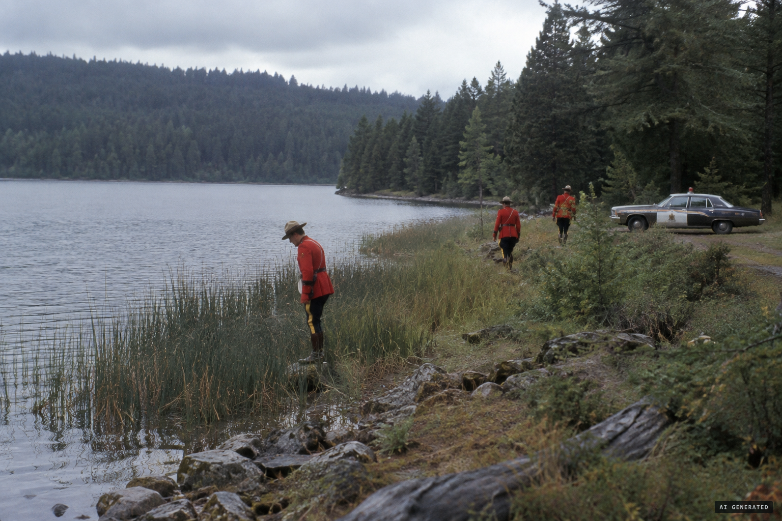 The RCMP widen the search around the lake but find no evidence