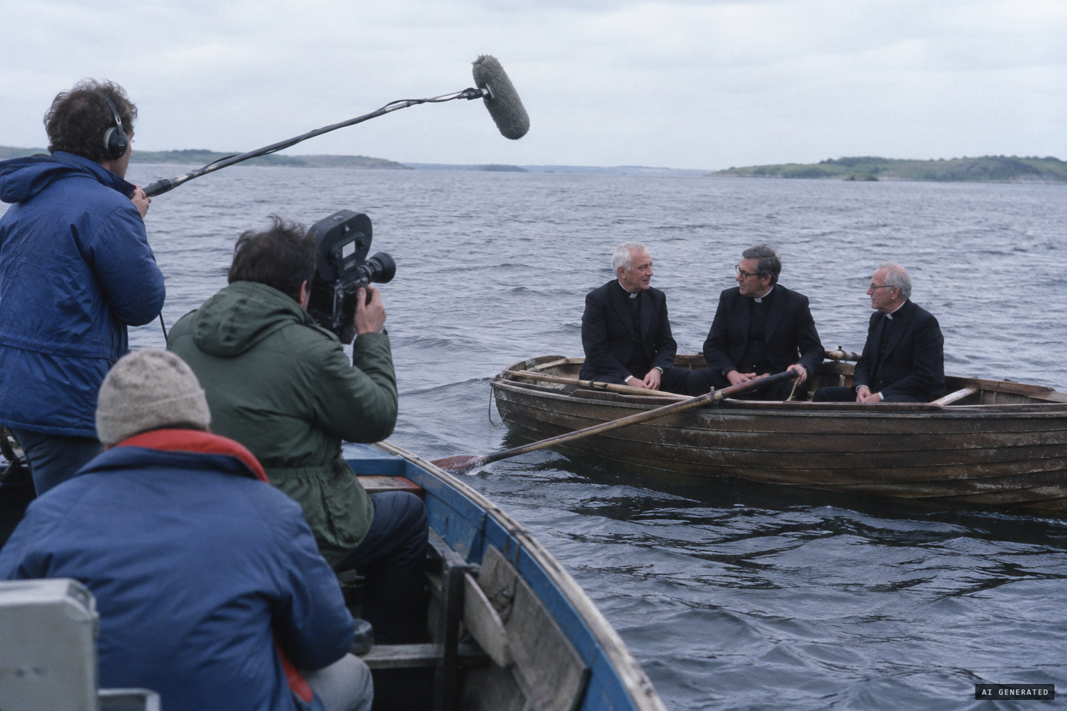 The priests return to the lake for Arthur C. Clarke's Mysterious World